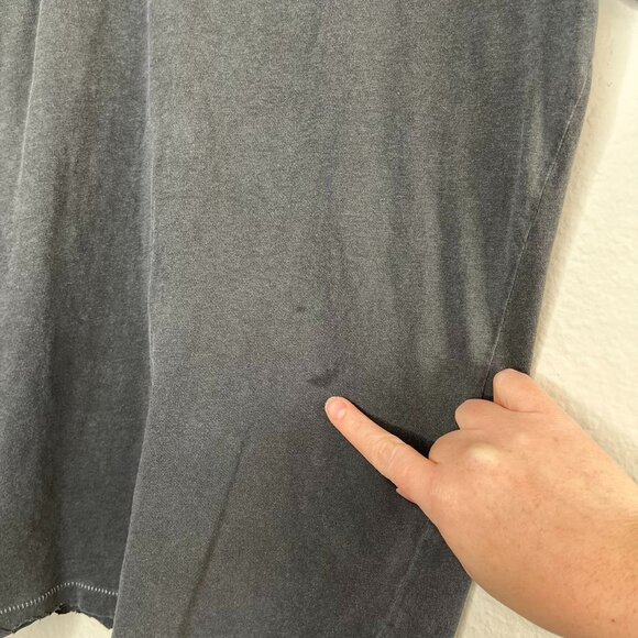 Figue Gray boho Embellished distressed Tee XS Cotton Womens Casual T-Shirt - Picture 8 of 12